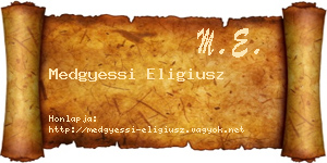 Medgyessi Eligiusz névjegykártya
